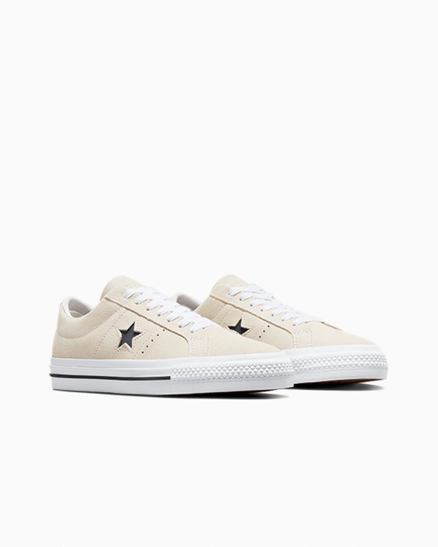 Dámské Skate Boty Converse CONS One Star Pro Semišové Béžový Bílé Černé | CZ TFYO45